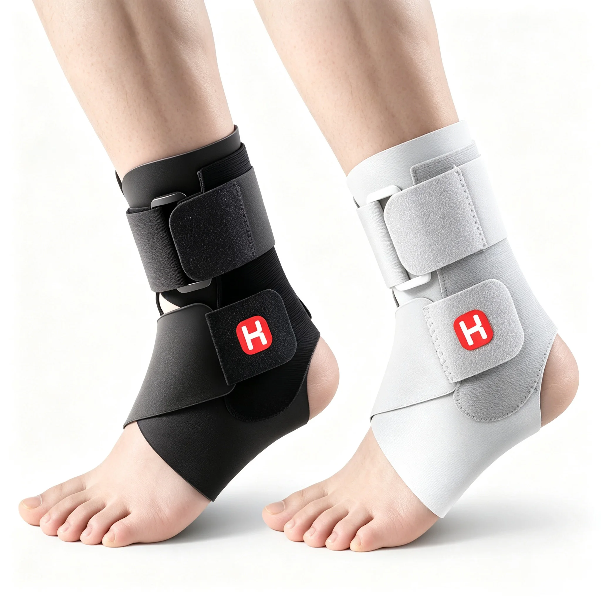 Image of Knöchelbandage mit abnehmbaren Doppelschienen und fester Kompression zur Stabilisierung bei Verstauchungen und zur Genesung nach Verletzungen