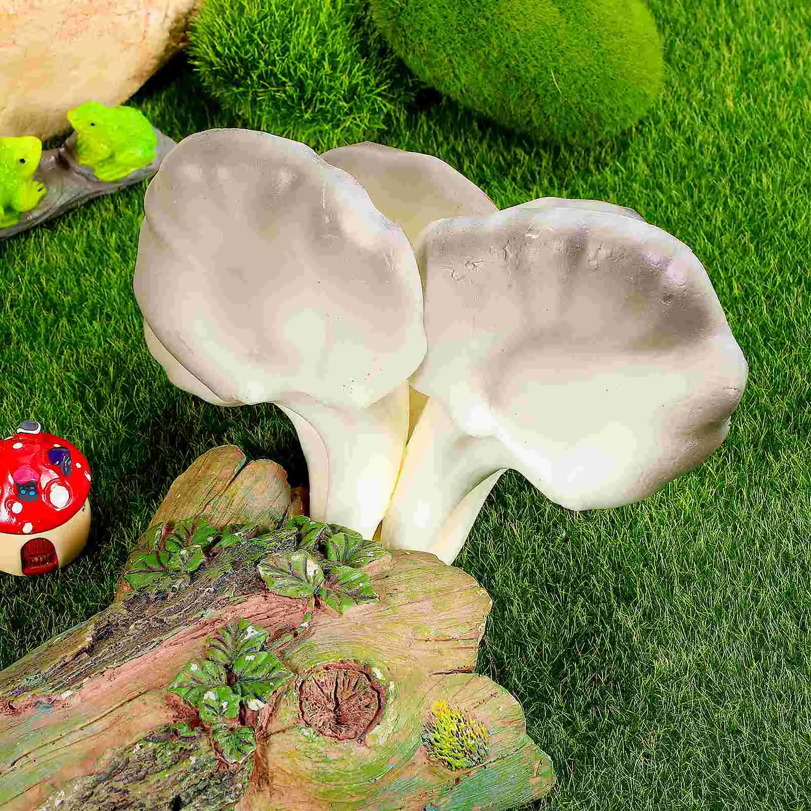 Oyster False Straw Mushroom Mushrooms Children Accessory Vegetable Mini Model Grey Interesting Decor