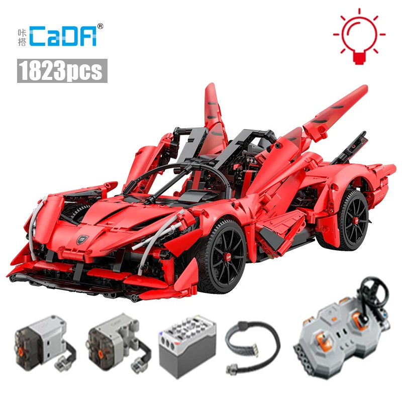 Cada 1823Pcs Angel\'s Wing Remote Control Super Drift Racing Car Building Blocks City APE RC Sports Vehicle Bricks Toys For Kids