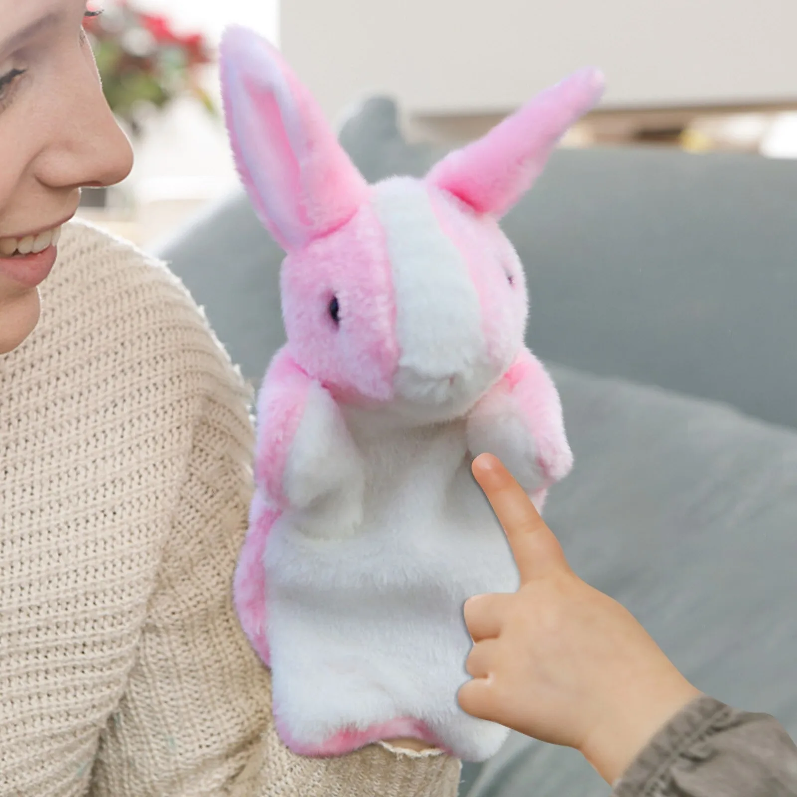 Hand Puppet Animal Stuffed Toys Cute Cartoon Dolls Girls Kids Hand Puppet Rabbit Plush Bunny Finger Toys Gifts Trend 2022 Toys