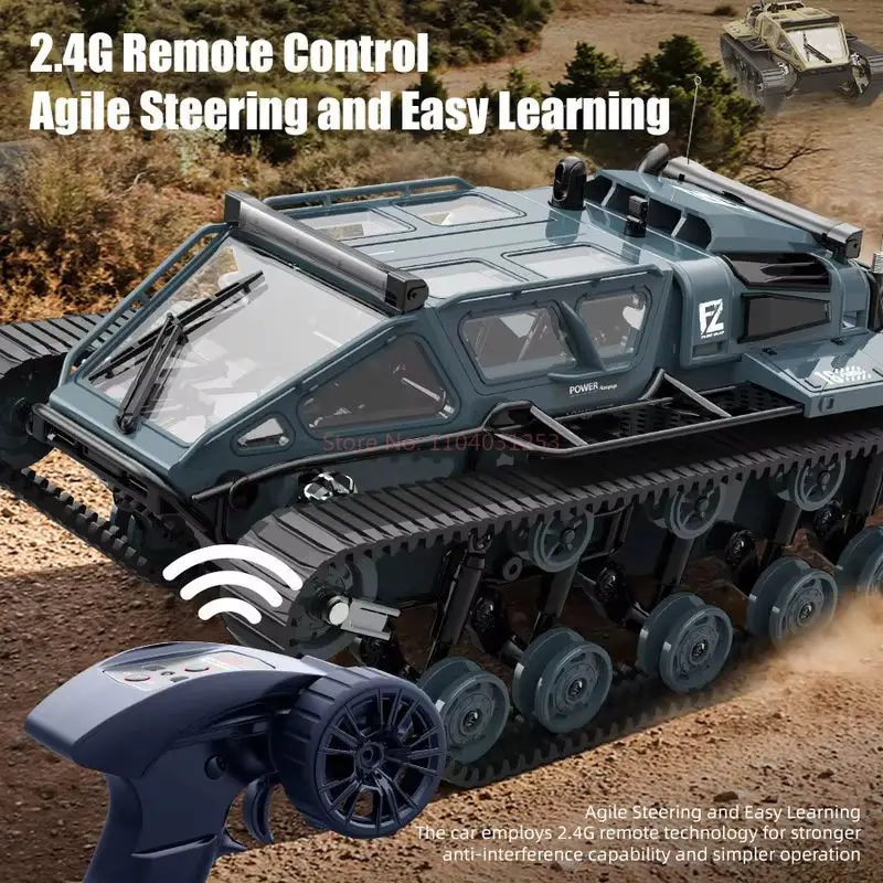 New2.4g Full Scale Rc Tracked Tank Camion alla deriva ad alta velocità con telecomando leggero Modello di veicolo da corsa Kid Toy Boy Gift