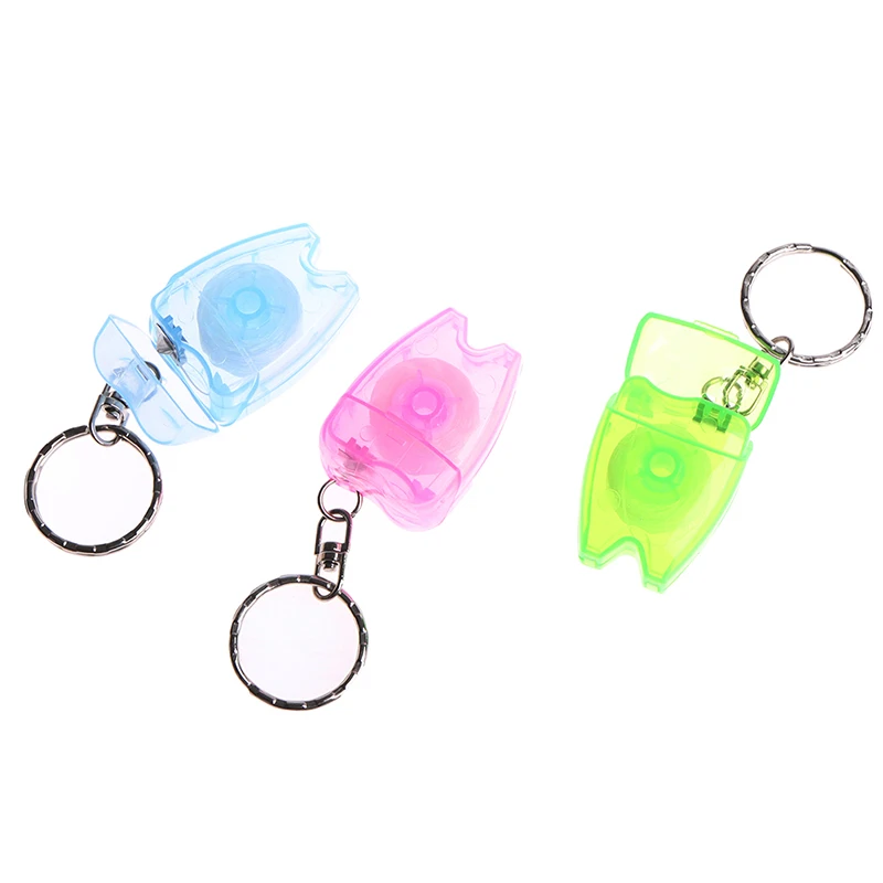 1PC 15M Portable Dental Floss Tooth Shape Keychain Dental Flosser For Gum Care Teeth Cleaning Oral Care Teeth Jewelry Keyring