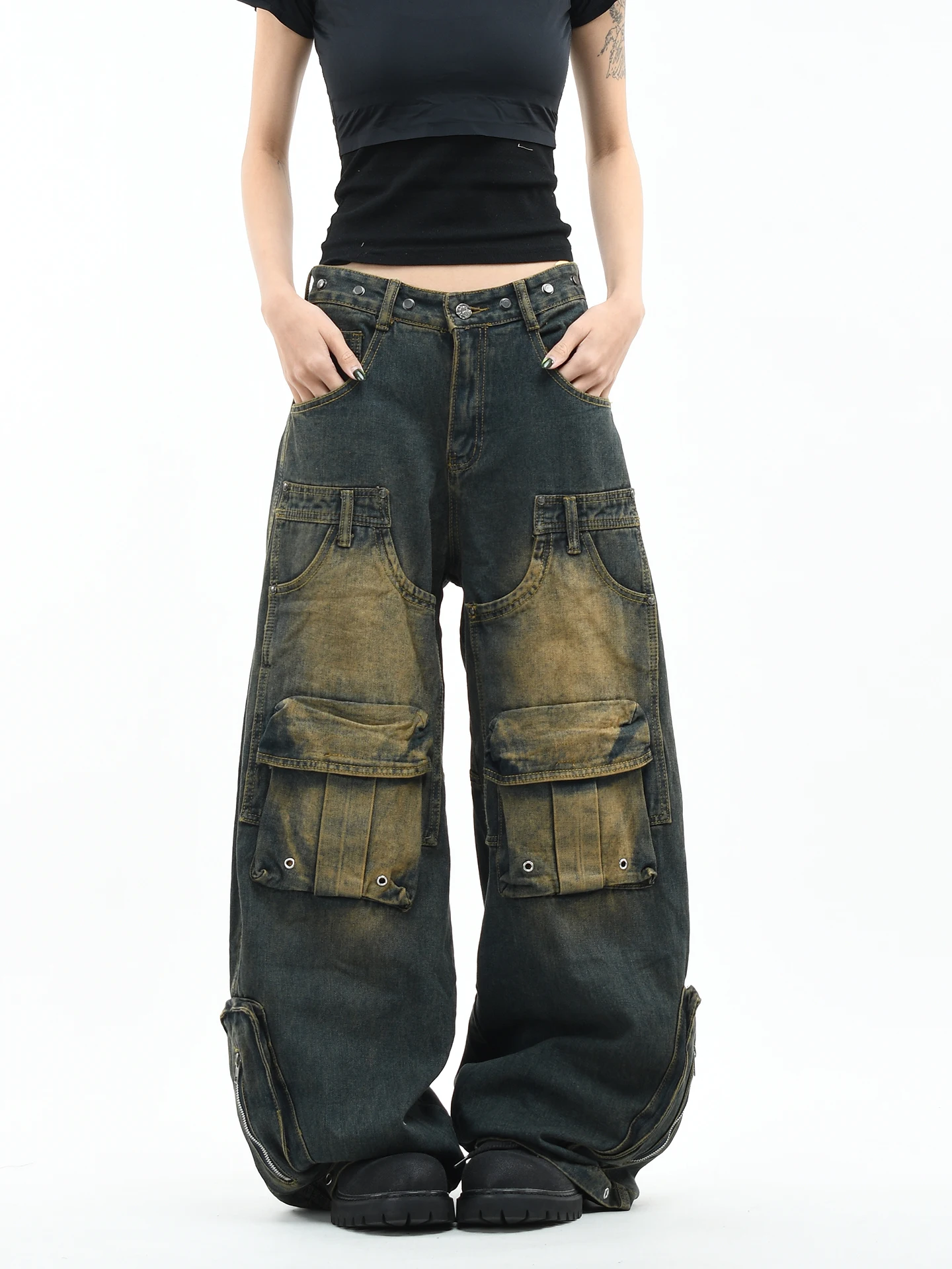 

Оригинальные американские джинсы OV Heavy Du Waed Vintage Knife, свободные, широкие, с множеством карманов, рабочая одежда для мужчин и женщин