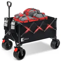 Sunula 300L foldable transport trolley with all-terrain wheels, load capacity up to 150 kg, robust, portable hand trolley.