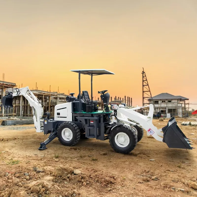 Chinas neuer Traktor, ausgestattet mit einem Bagger- und Frontlader 4x4 4WD Mini