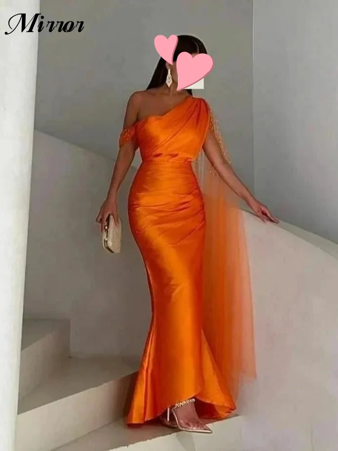 

Mirror Dress Elegant Vintage Sweet Orange Ruffle Mermaid Sequins Formal Occasion Ball Prom Dress Evening Party Gowns