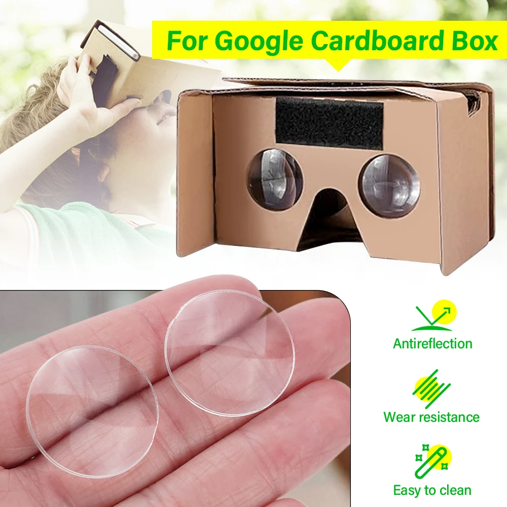 10 قطعة ضياء 25 مللي متر البعد البؤري 45 مللي متر BiConvex واضح عدسة محدبة زجاج عدسة لجوجل كرتون صندوق ثلاثية الأبعاد VR نظارات عدسة مكبرة