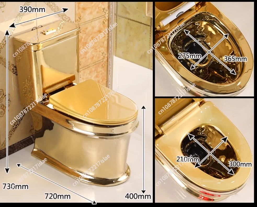 Golden toilet Production of electroplated gold toilets Color gold flush toilets