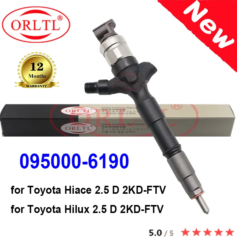 ORLTL NEW 095000-6190 23670-09060 23670-0L010  Diesel Injector 0950006190 095000 6190 For Hiace Toyota Denso Hilux 2KD-FTV D4D