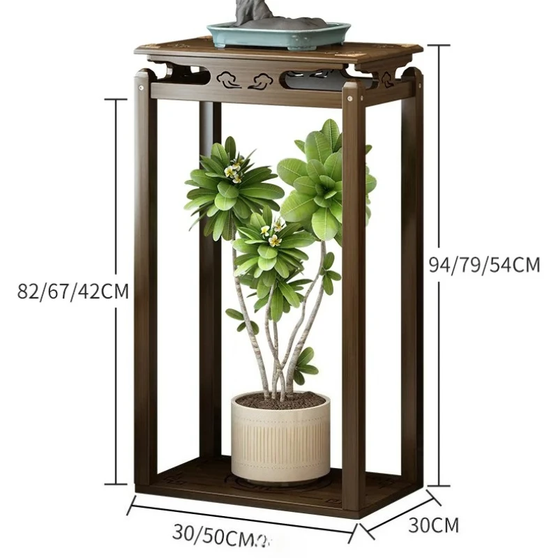 جديد النمط الصيني زهرة الخيزران حامل نبات داخلي الجرف غرفة المعيشة الطابق حامل أوعية الزهور شرفة خمر حامل زهور