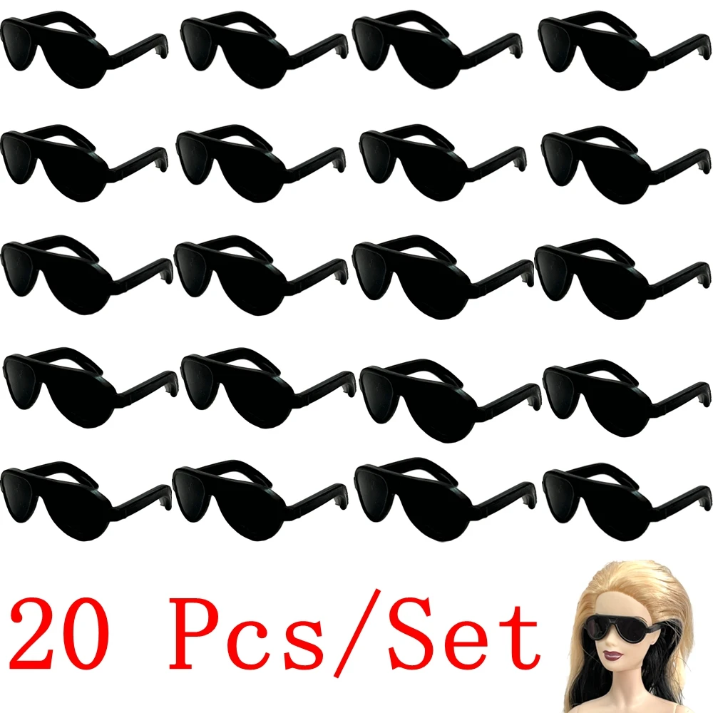 NK 20 Pcs/Set Black Glasses Fashion SunGlasses For 1/6 BJD Doll Accessories Baby Dollhouse Toys Girls Party Gift