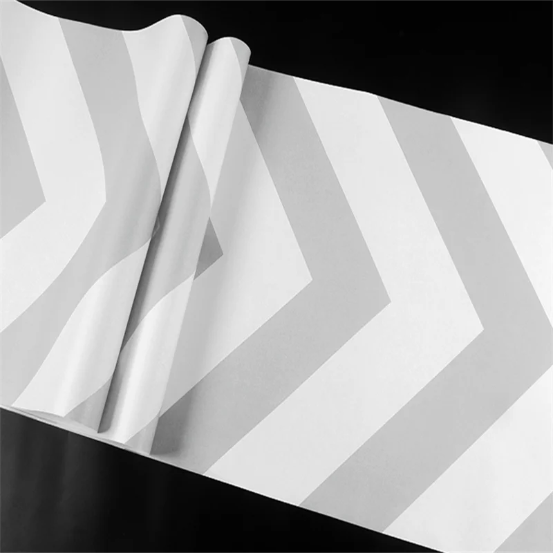 Wave Pattern Wallpaper Nordic Style Geometry Small Fresh Simple Living Room Bedroom Grey Department Light Grey Background Behang