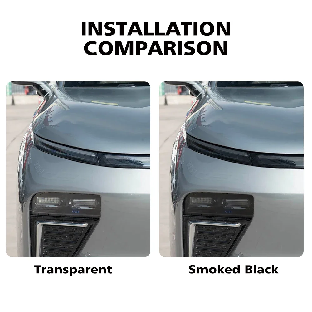 TPU Car Headlight Cover for Exeed EXLANTIX ET 2025-2026 Anti-Scratch High Gloss Smoke Black Pre-Cut Vinyl Wrap Protection Film