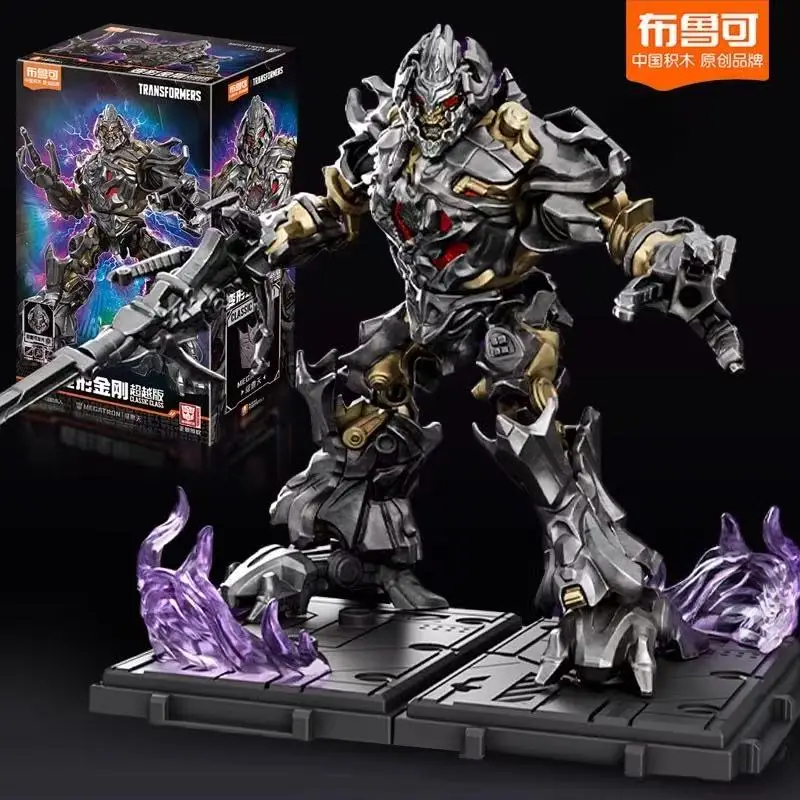 BLOKEES Transformers LED Building Block Toys Optimus Prime Sentinel Prime Megatron Scourge Action Figure Anime Model Toys Gift