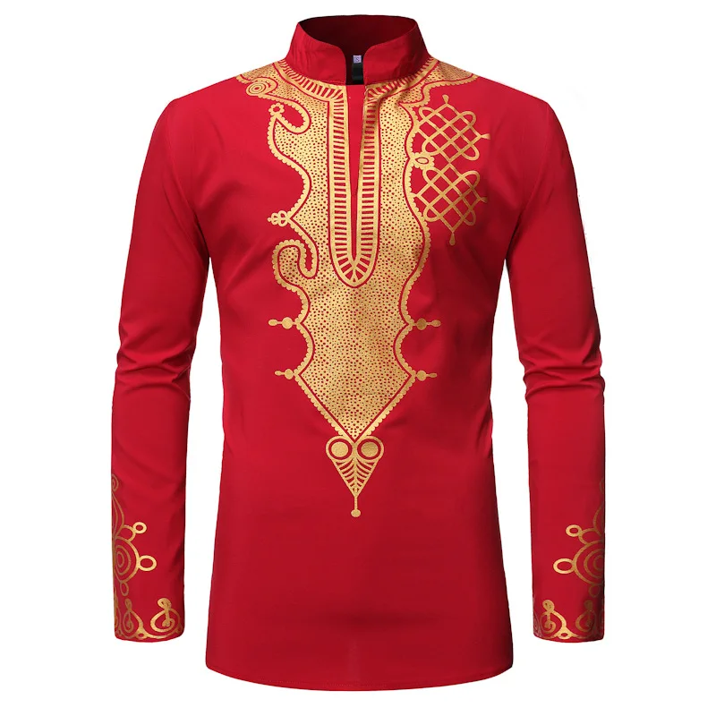 

Mens African Dashiki Print Dress Shirts 2024 Brand Long Sleeve Men African Clothing Hip Hop Streetwear Casual African Clothes