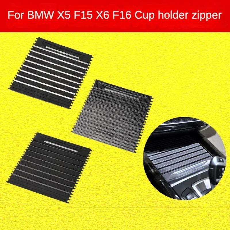 Car Inner Center Console Roller Blind Cover Cup Holder Sliding Roller Blind Accessories For BMW X5 F15 X6 F16 2014-2018