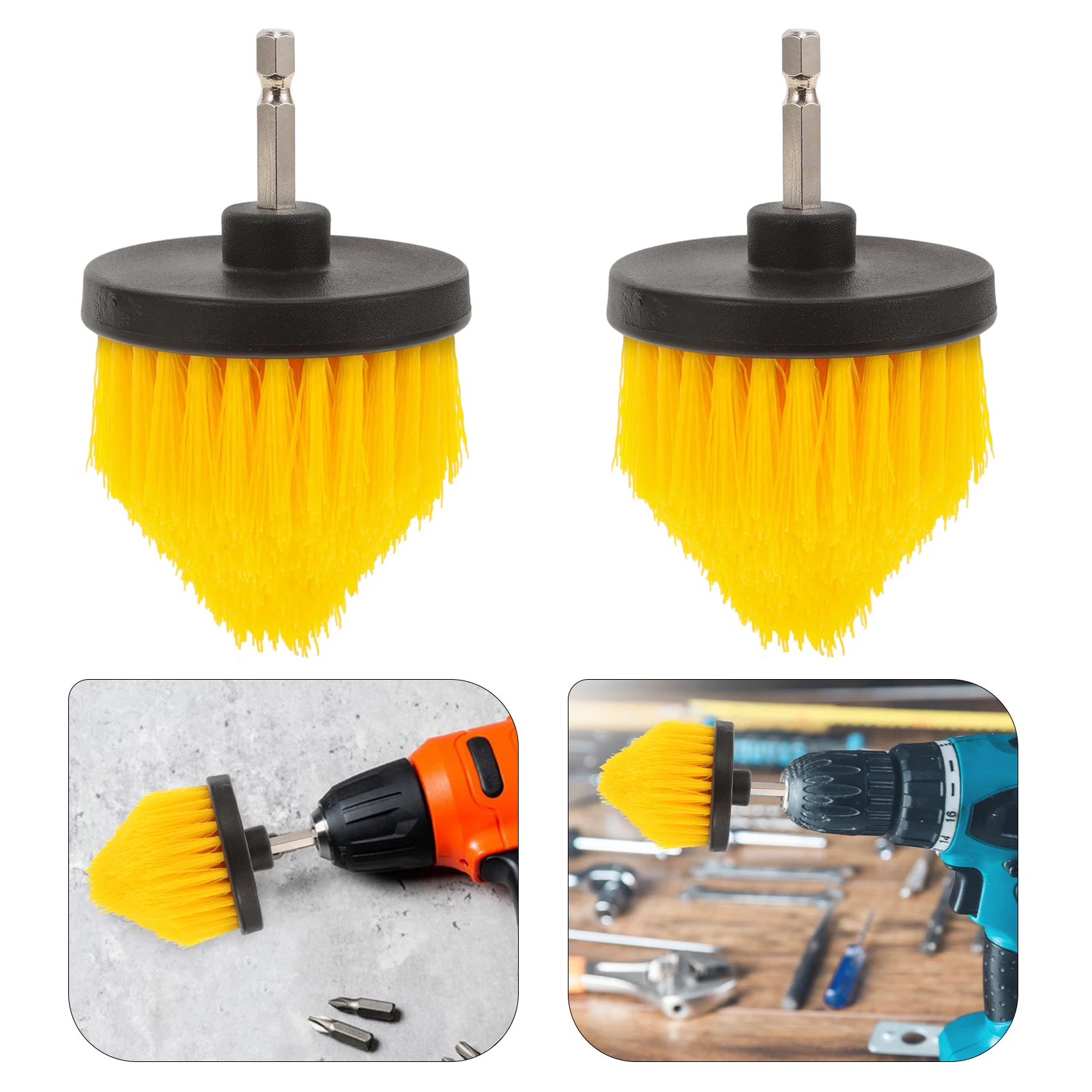 

2Pcs Drill Brush Attachment Scrub Cleaning Brush Set Durable for Electric Tool Polishing Accessories Power Drill for Cleaning
