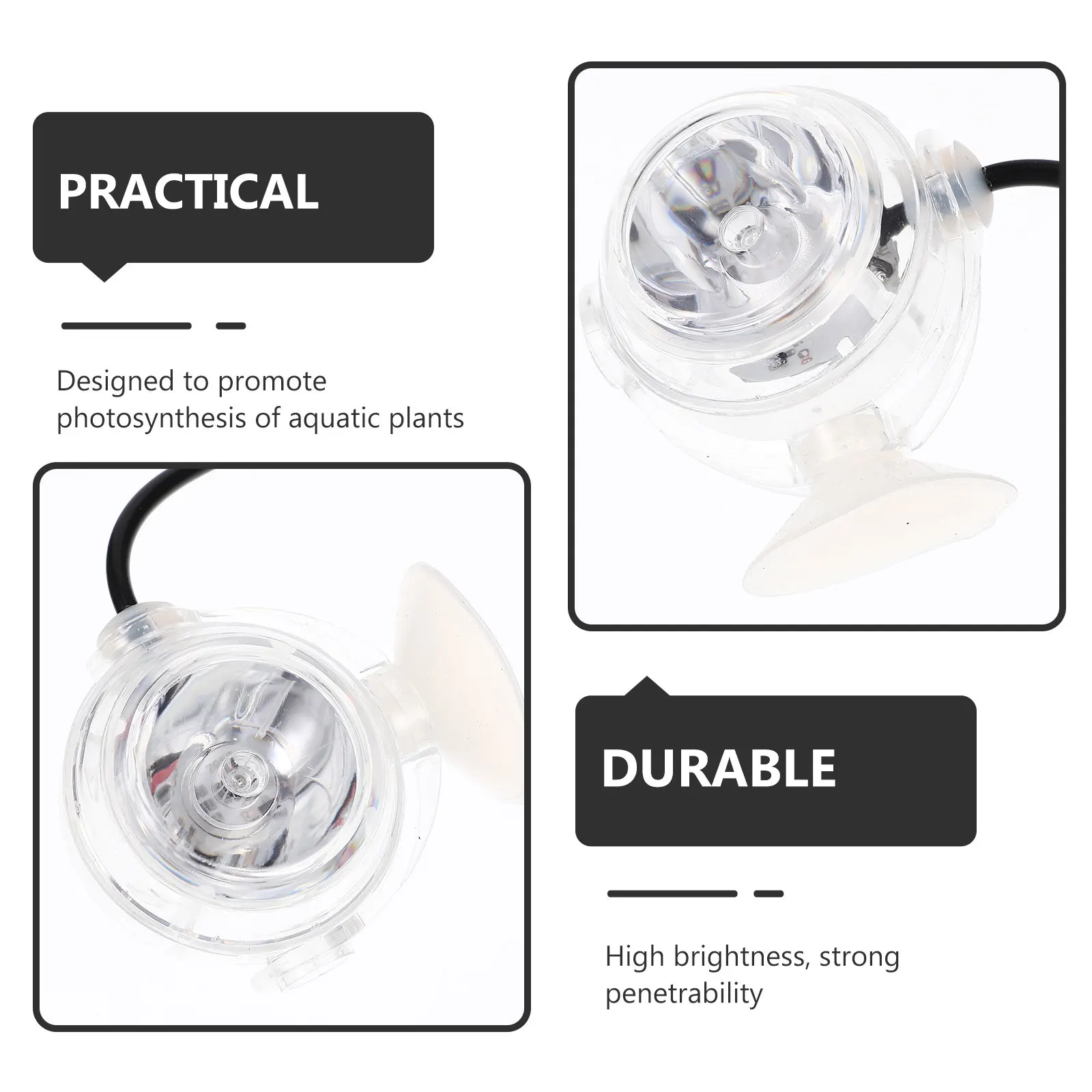 

LED Aquarium Light with Suction Cup for Fish Tanks Enhances Natural Color of Aquatic Plants Brightens Sea Fish Adjustable Angle