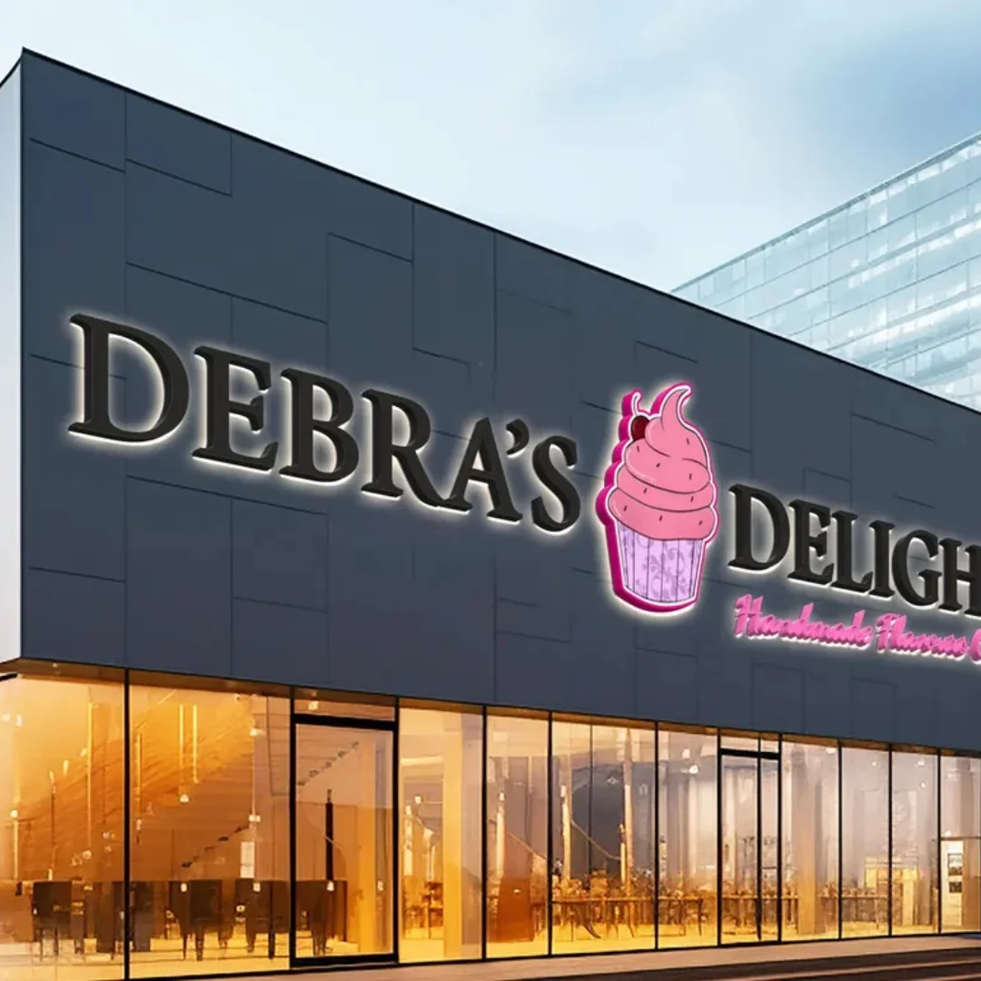 

Outdoor Gold 3D Letters Illuminated Metal Backlit Signs Custom LED Lighting Company Business Signage for Indoor/Outdoor Use Sign
