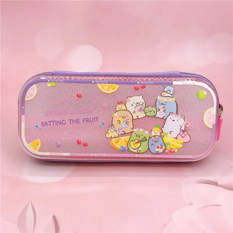 4 pz/lotto trasparente Sumikko Gurashi Pencil Box multifunzione astuccio cancelleria penna borsa cancelleria forniture scolastiche per ufficio