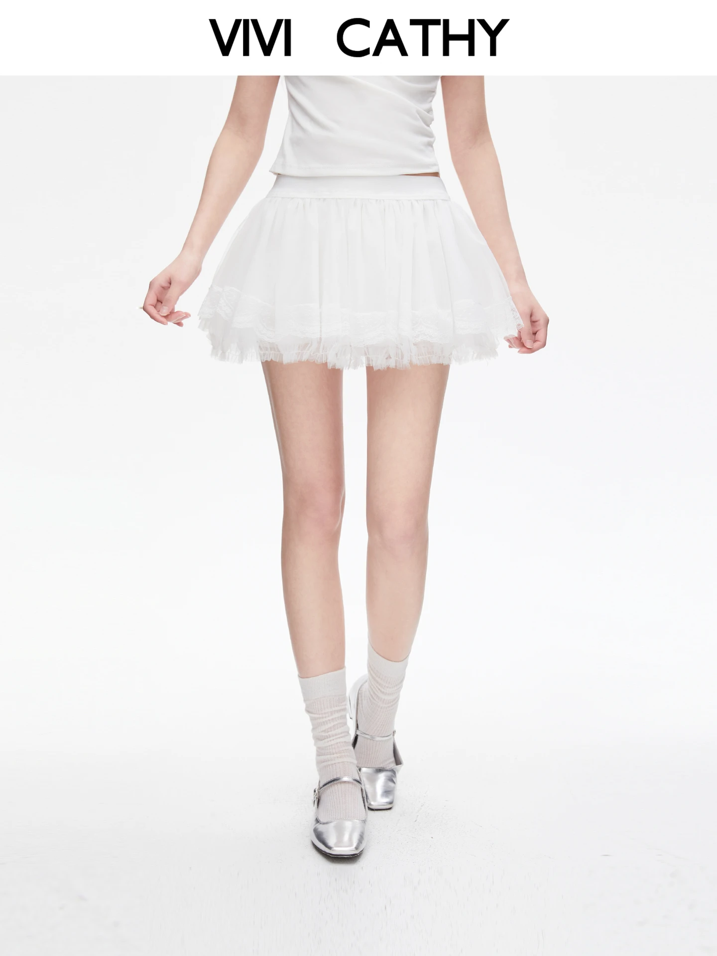 vivicathy2026-spring-summer-lace-mesh-puffy-skirt-women's-ballet-style-a-line-skirt-low-waist-nylon-princess-sweet