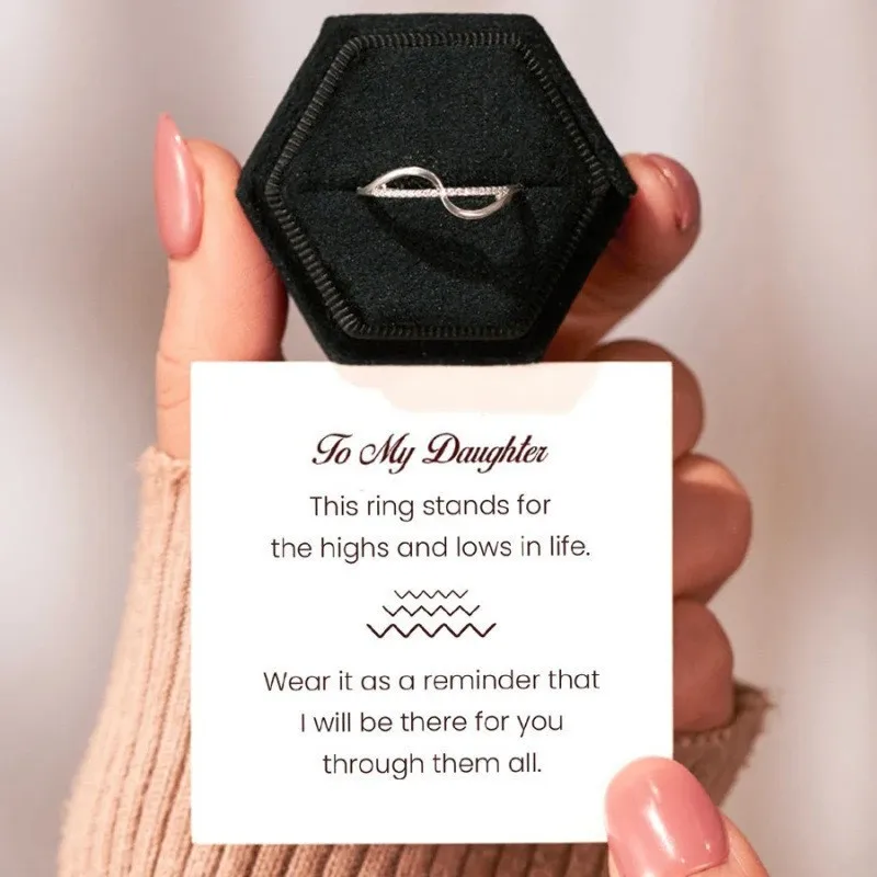 S925 sterling silver double-sided undulating wavy pattern ring for women simple fashion index finger ring