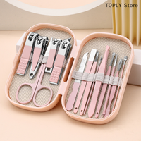 8/14/18pcs Nail Clipper Set Stainless Steel Manicure Pedicure Kit Portable Travel Case Earpick Nail File Tool Foot Cuticle Care