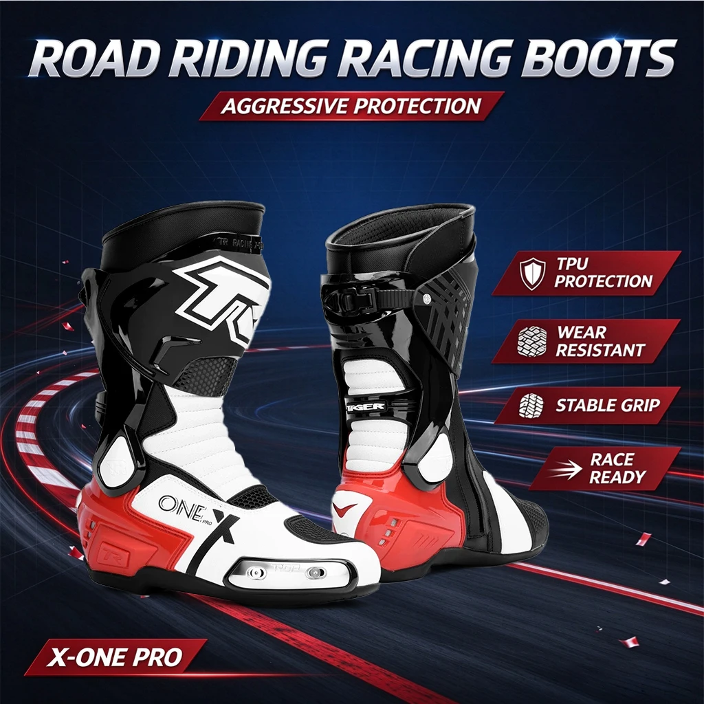 Tiger XONE PRO Women Motorcycle Boots Pink Girl Road Enduro Riding Boots Anti-Fall Ankle Protective Gear Waterproof Non-Slip
