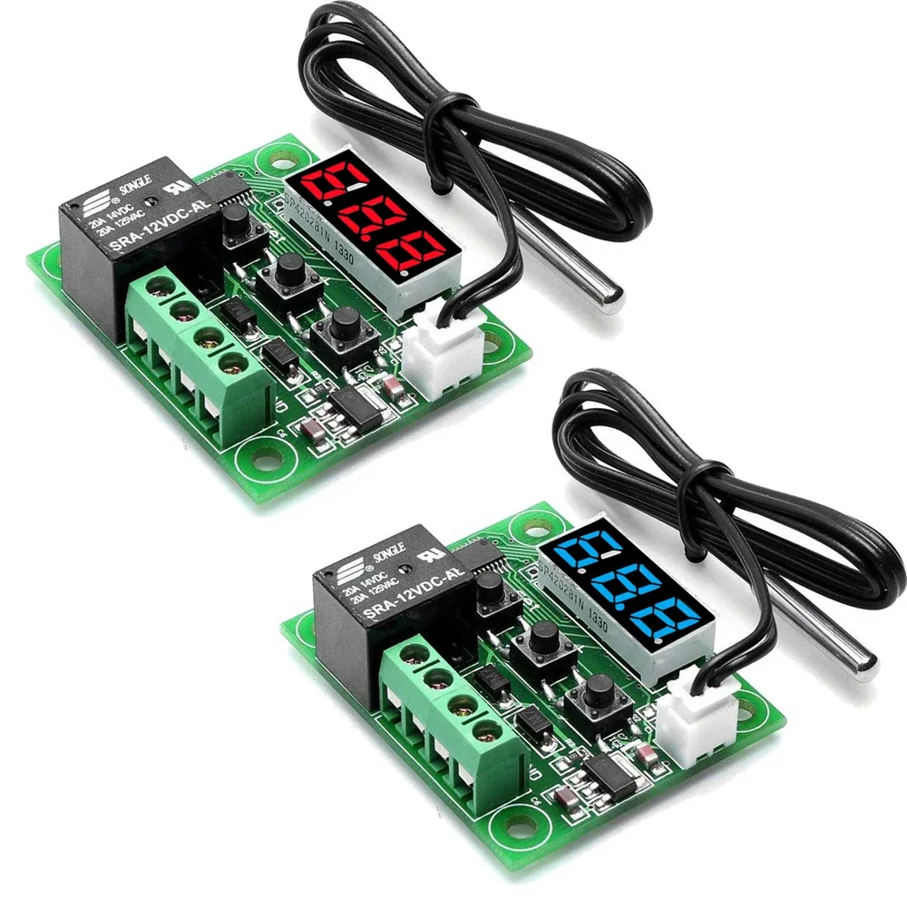 W1209- Blue/Red light DC 12V heat cool temp thermostat temperature control switch temperature controller thermometer thermo