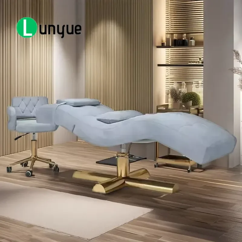 Wholesale Folding Facial Bed Memory Foam Curved Lash Extension Table for Beauty Spa Portable Lightweight Professional