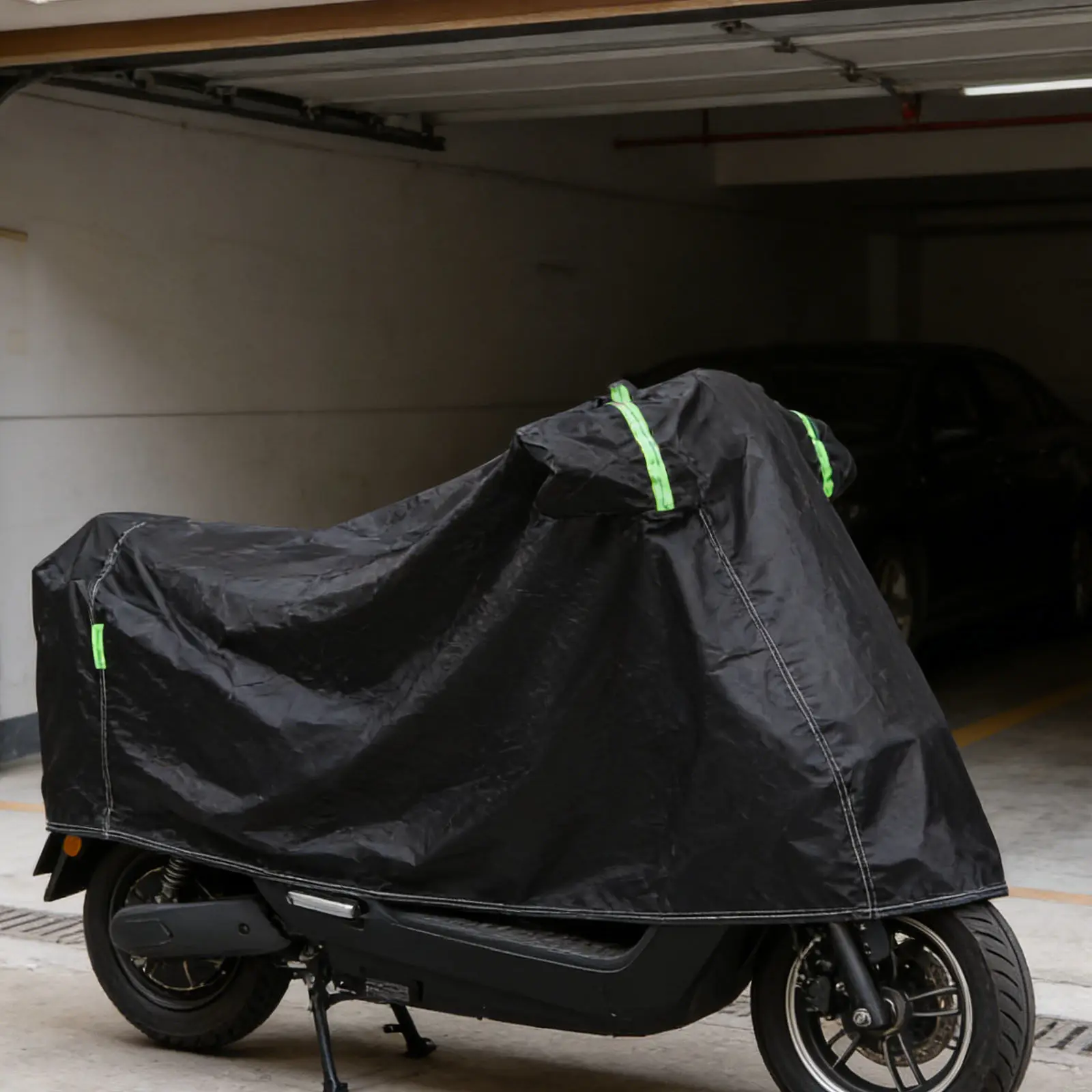 Black Oxford Waterproof Motorcycle Cover Extra Large Fits 86 to 98 Inches Outdoor Motorbike Cover Thickened Dustproof Rainproof