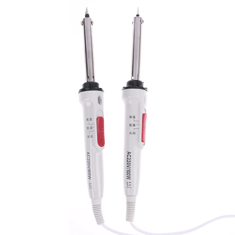 60W 100W White Electric Soldering Iron Double Temperature Control With Switch Welding Pen High And Low Temperature Welding Tools