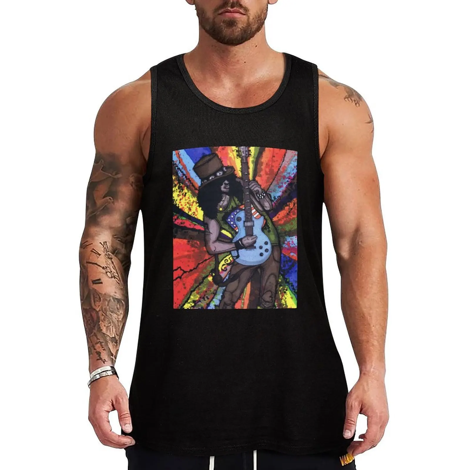 

The Guitar Man Tank Top Non-Shrink Tank Top Cotton Blend Casual Sleeveless