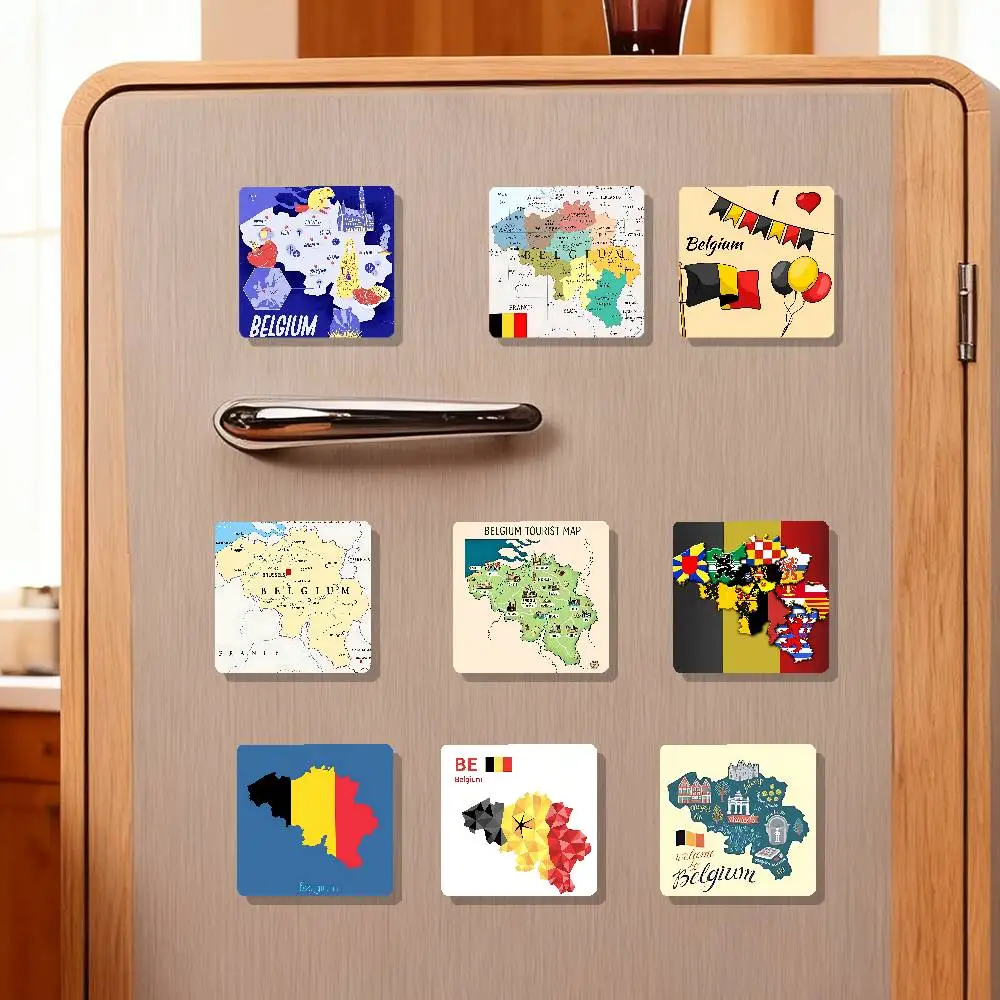 Map Of Belgium Refrigerator Magnets For Dishwasher/ Refrigerator/ Freezer, Whimsical Kitchen Decor