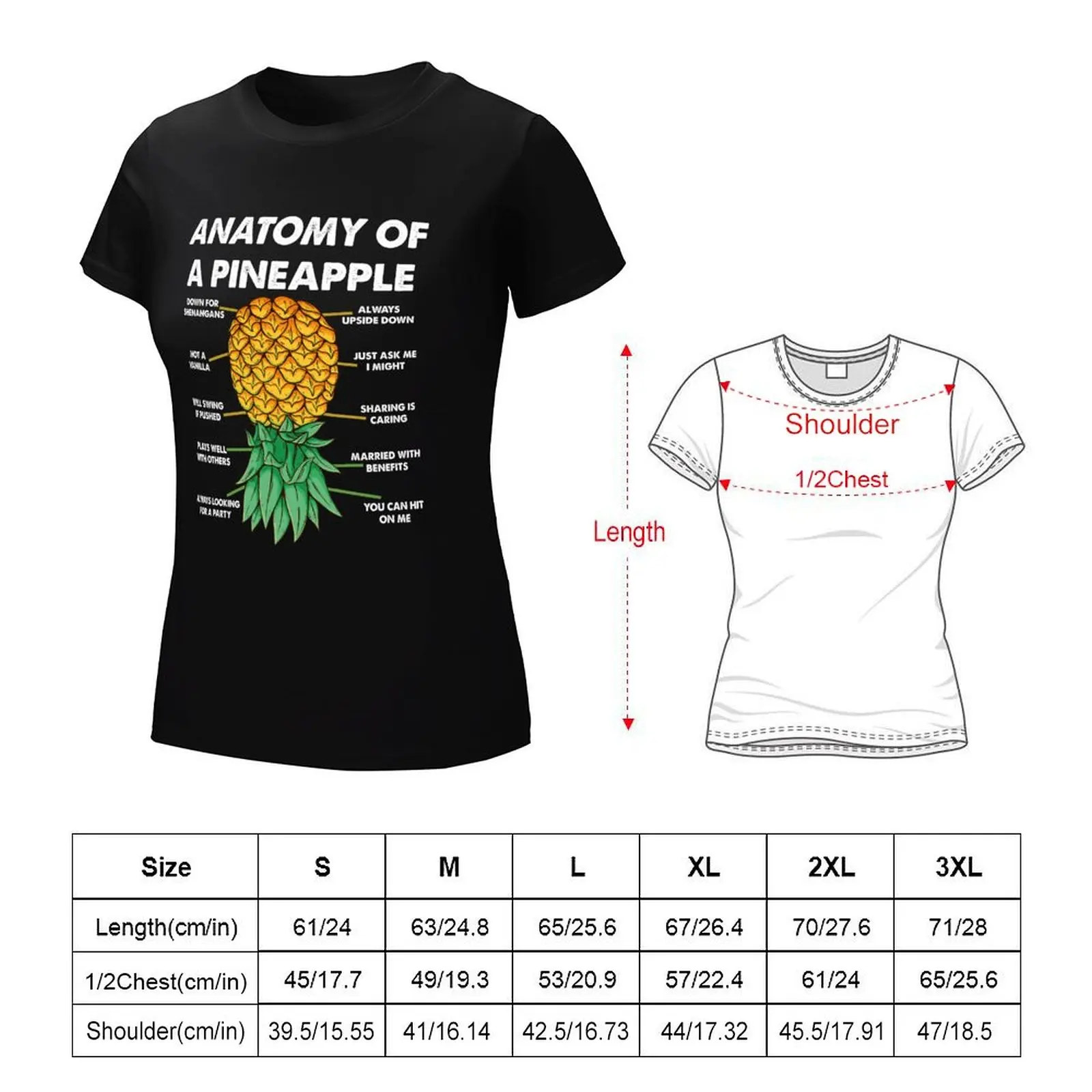 Anatomie Van Een Ananas T-Shirt Esthetische Kleding Zweet Dames Grafische T-Shirts