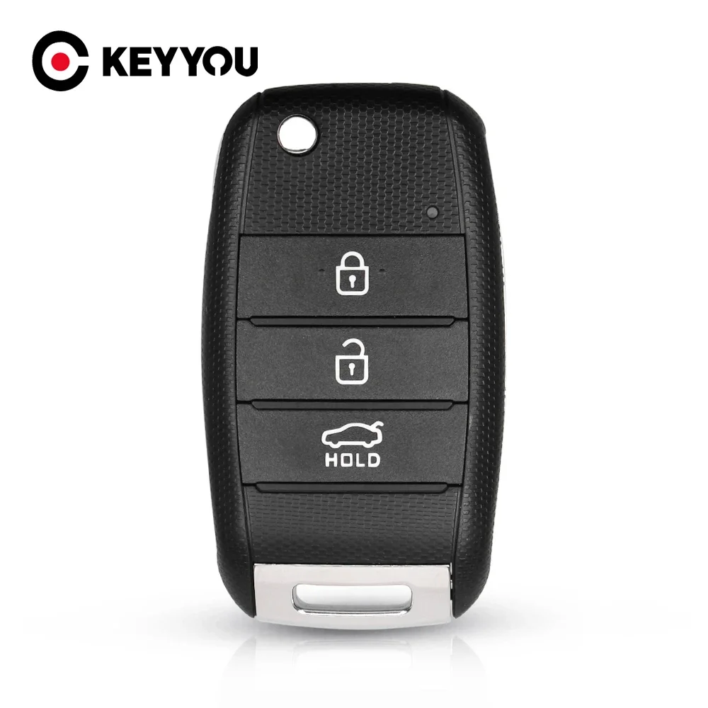 KEYYOU Replacement Remote Key Shell Case Flip Folding 3 Buttons For Kia KIA K2 K3 K5 Carens Cerato Forte