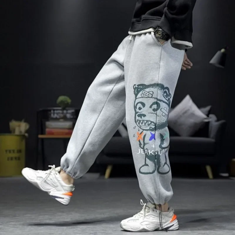

Graphic Wide Leg Straight Male Sports Pants Summer Men's Sweatpants Trousers Thin Korean Popular Clothes Joker Retro Xxxl Slacks