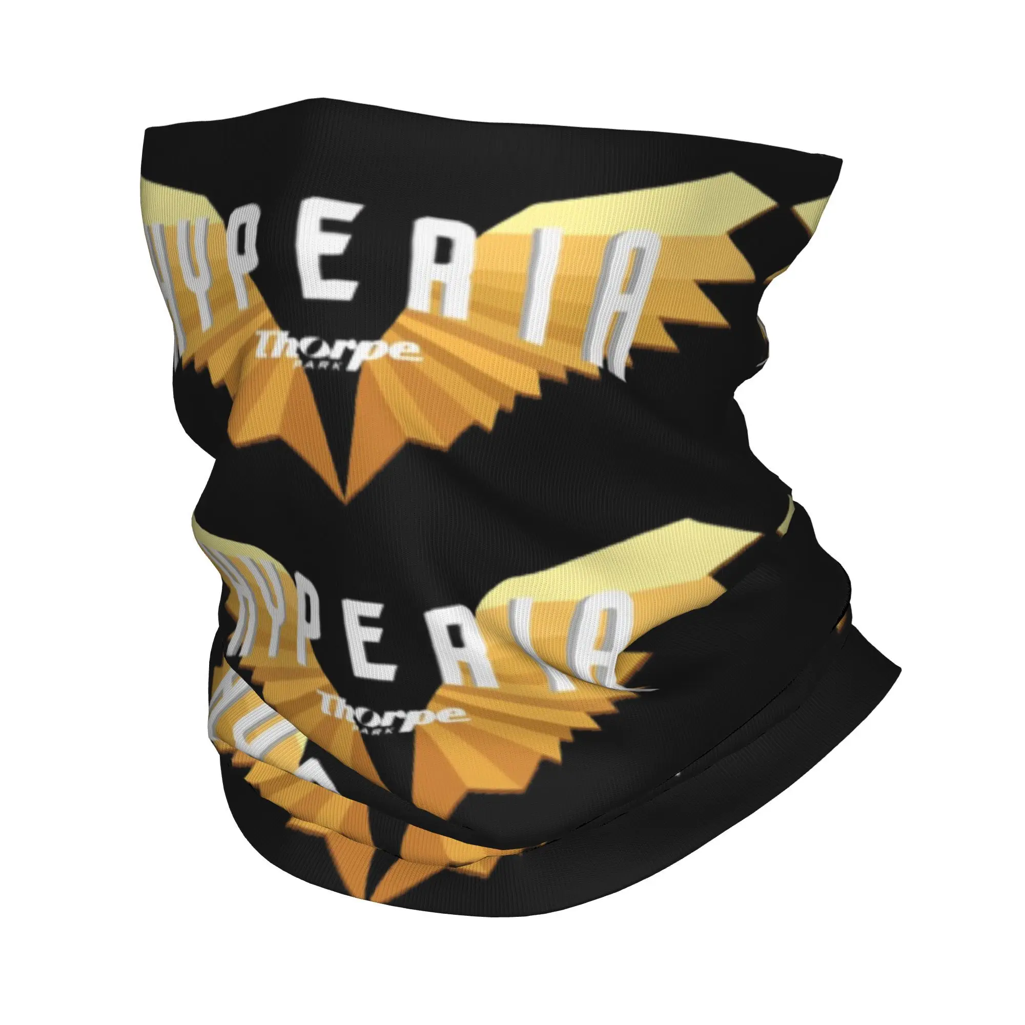 وشاح ملفوف مطبوع عليه شعار Hyperia Thorpe Park بشعار Bandana Neck Gaiter، أغطية رأس متعددة الاستخدام لركوب الخيل للجنسين والكبار طوال الموسم