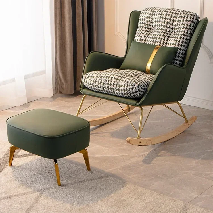 

For Hot sale living room lounge chair leather rocking chair living room sofa set