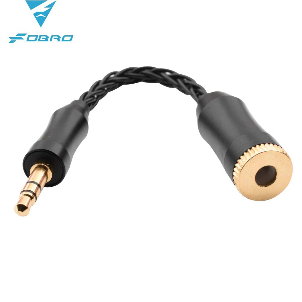 8 Core No-Oxygen Copper Silver-plated Connector Carbon Fiber Adapter Male Conversion Cable Earphone Balanced Stereo Audio Cable