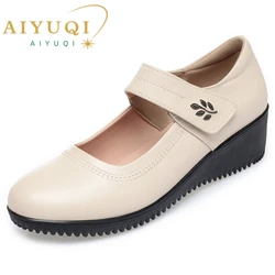 AIYUQI Female Mom Shoes Non-slip 2024 New Genuine Leather Women's Spring Shoes Casual Large Size 41 42 43 Buty damskie