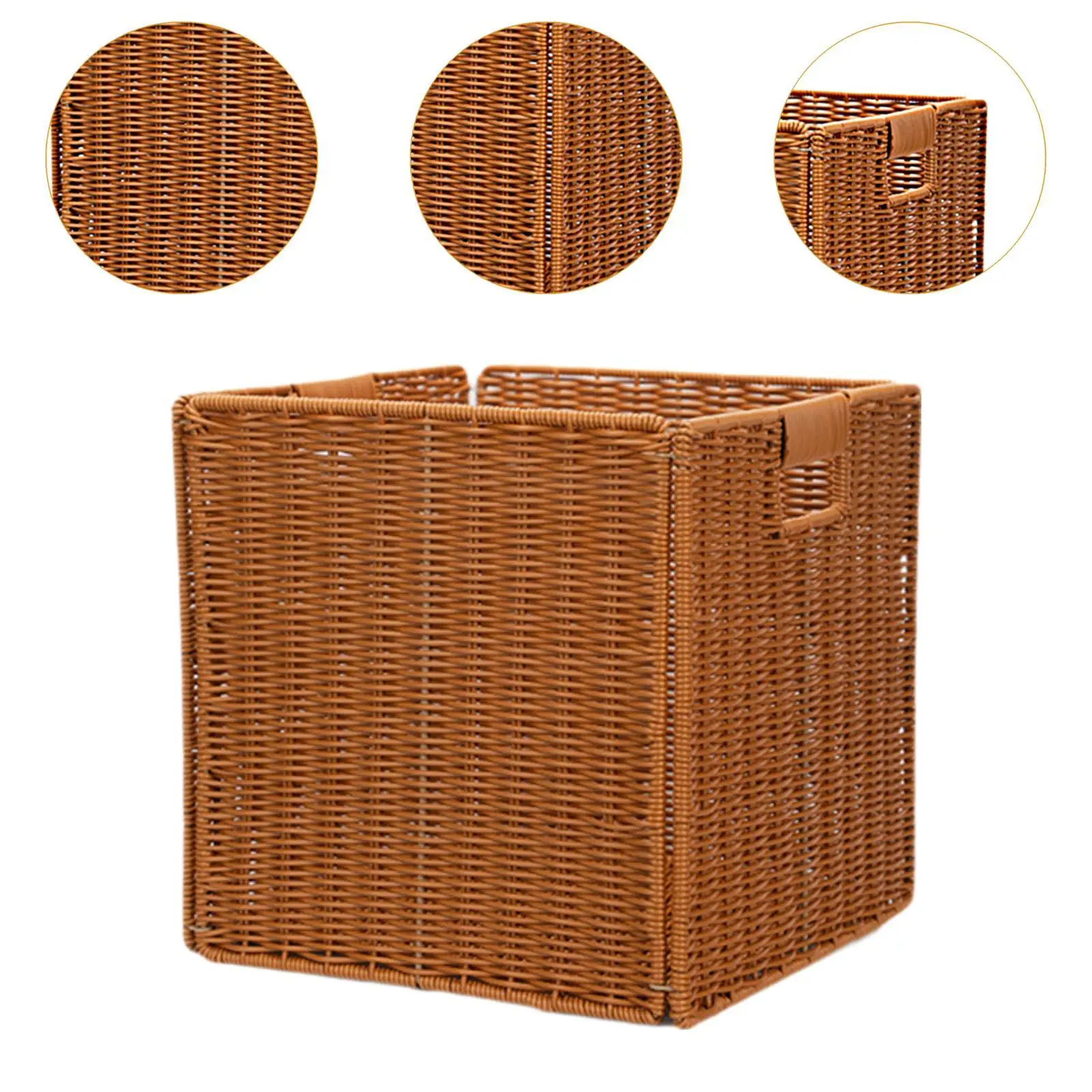 مكعب تخزين قابل للطي لتنظيم الرفوف المنسوجة يدويًا وقابل للطي #5