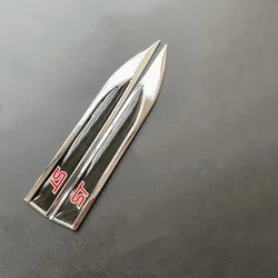 1Pair 3D Metal ST Logo Side Fender Car Sticker Emblem For Ford Focus 2 Focus 3 FIESTA Kuga FUSION ESCAPE EDGE Badge Car Styling