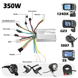 Electric Bike Kits Brushless Controller 36V 48V 350W Electric Bicycle LCD Display E-Scooter E-Car Accessories 124DX GZ3 S5 S887