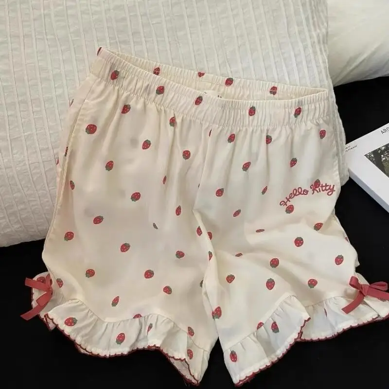 

Women's Doll Collar Short Sleeve Shorts Pajamas Set Cardigan Summer New Cartoon Home Clothes Girls Korean Soft Two-Piece Set