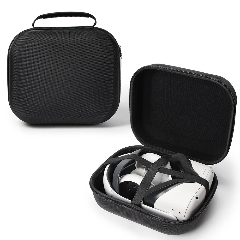 Travel Carrying Case for Oculus Quest 2 Headset Controllers EVA Hard Shell Storage Bag for Meta Quest2 Head Strap VR Accessories