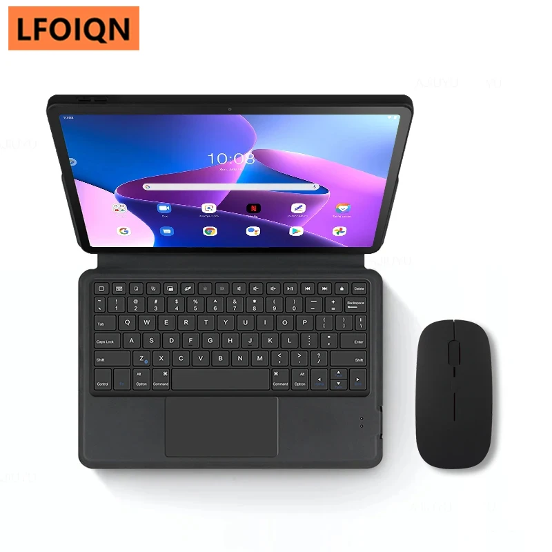 

Keyboard Case For Lenovo Tab M10 Plus 3rd Gen 10.6" TB-125FU 128FU Tablet TouchPad Keyboard Case M10 Plus Gen 3 TB125F TPU Shell