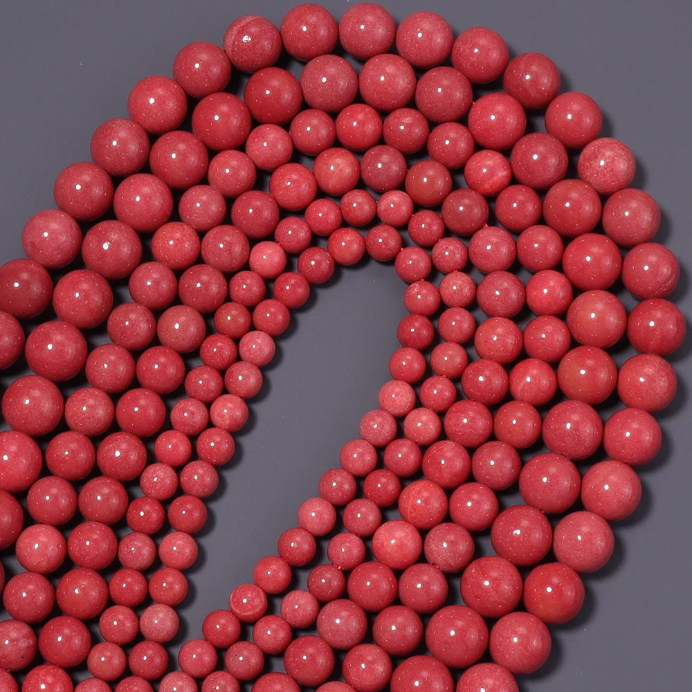 Natural Red Coral Stone Beads Round Loose Spacer Beads for Jewelry Making DIY Charms Bracelet Necklace Bead Accessories 6 8 10mm view 4