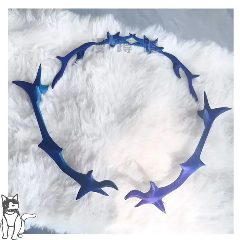 Zizi 2025 Wuthering Waves Cartethyia Fleurdelys Cosplay Hiasan Kepala Aksesori Tanduk Panjang Permainan Anime Properti Permainan Peran Pesta Halloween