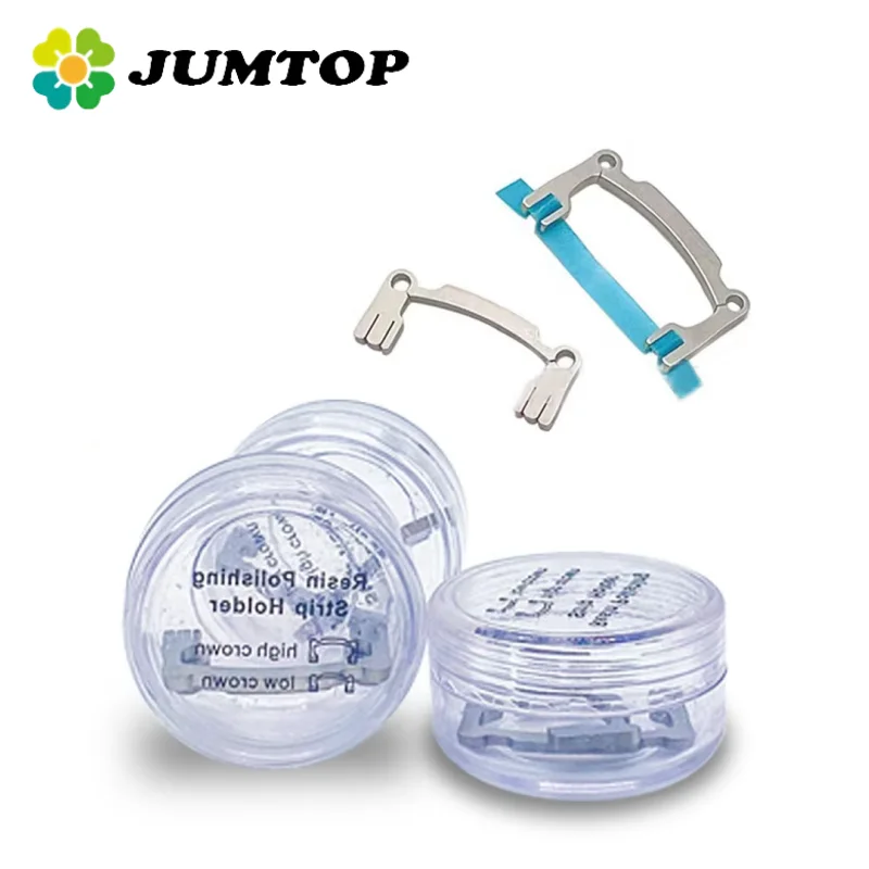 JUMTOP 2Pcs Dental Resin Polishing Strip Holder High Crown Low Crown for Teeth Grinding Sanding Shaping Assistant Tools